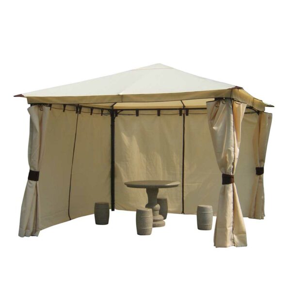 4Home Terrassen Pavillon in Beige mit Seitenteilen