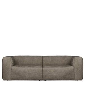 Basilicana Wohnzimmer Sofa in Beigegrau meliert Strukturstoff Bezug