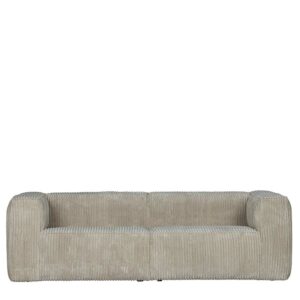 Basilicana Breitcord Couch in Beigegrau 66 cm Sitztiefe