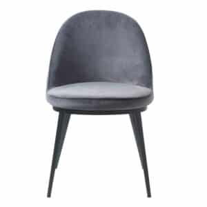 TopDesign Samt Stuhl Esszimmer in Grau Metallgestell schwarz