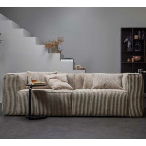 Basilicana Breitcord Sofa in Beige 46 cm Sitzhöhe