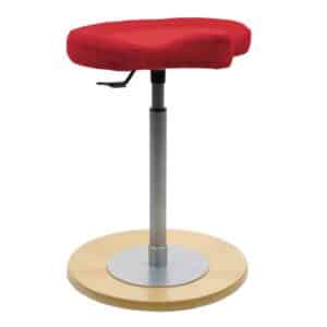 PerfectFurn Arbeitshocker Schreibtisch mit Sattelsitz Stoffbezug in Rot