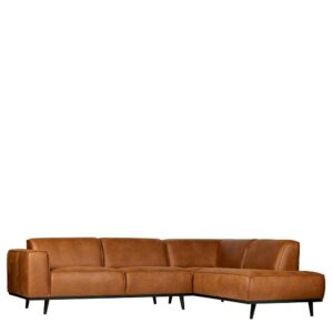 Basilicana Ecksofa aus Recyclingleder Cognac Braun