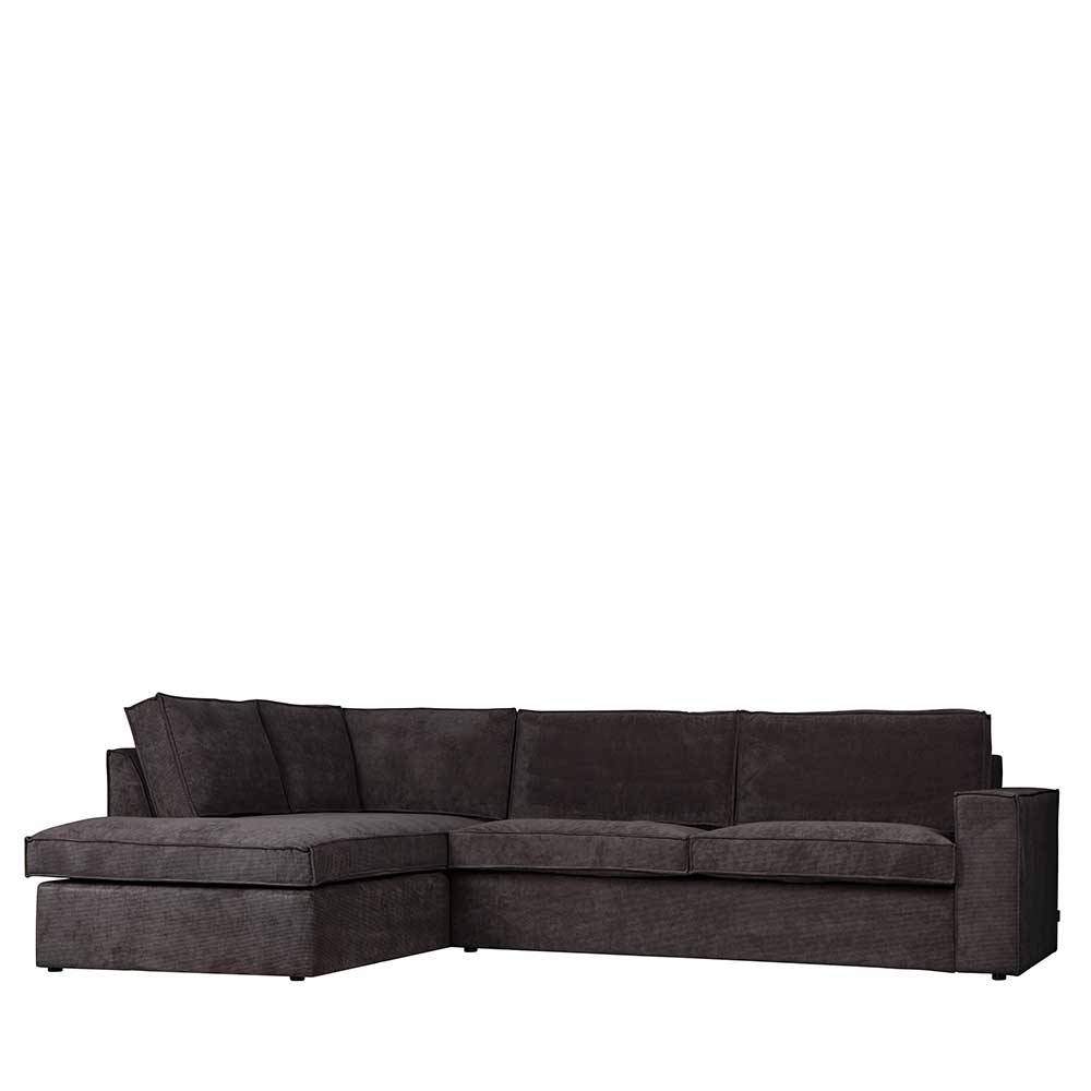 Basilicana Ecksofa in dunkel Grau Armlehnen