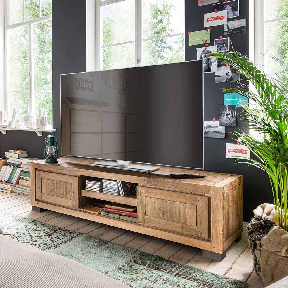 Wooding Nature TV Board aus Teak Recyclingholz 150 cm