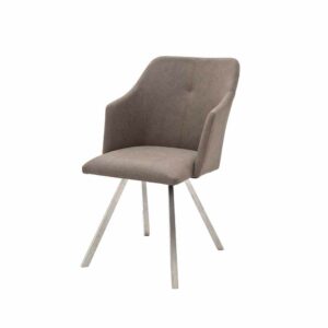 TopDesign Esstischsessel in Taupe Edelstahl (2er Set)