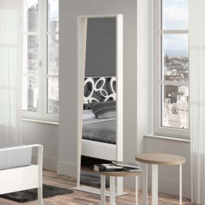 Violata Furniture Moderner Ankleidespiegel mit weiß lackiertem Metallrahmen