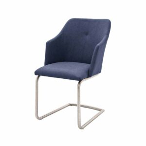 TopDesign Freischwinger Sessel in Dunkelblau modern (2er Set)