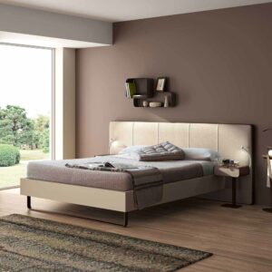 Violata Furniture Metall Polsterbett in Beige modern