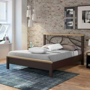 Violata Furniture Metallbett in Braun Holz modern