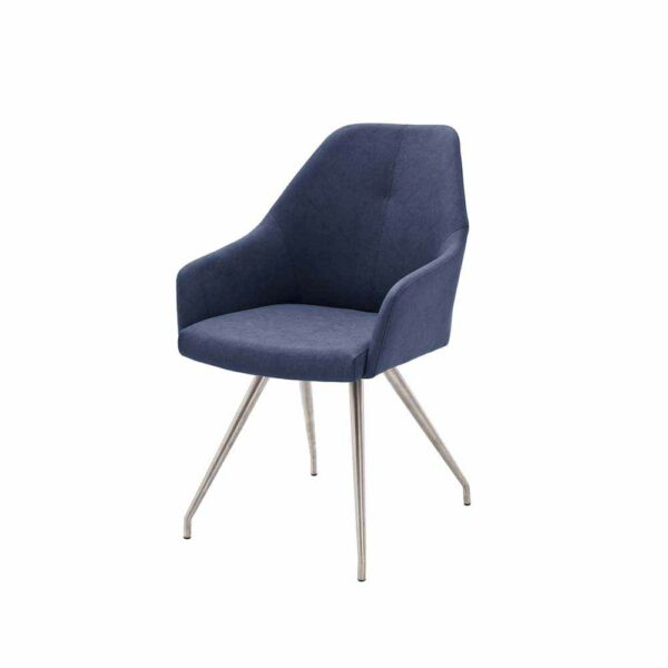 TopDesign Tischsessel in Dunkelblau modern (2er Set)