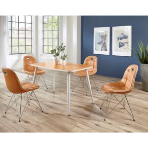Brandolf Design Essgruppe in Orange Weiß (fünfteilig)