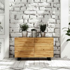 Basilicana Sideboard mit Schubladen Wildeiche Massivholz