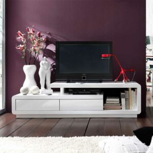 TopDesign TV Lowboard in Weiß Hochglanz 170 cm breit