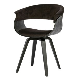Basilicana Design Stühle in Dunkelbraun Samt Armlehnen