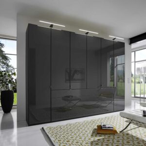Franco Möbel Schlafzimmerschrank in Braun Glas beschichtet