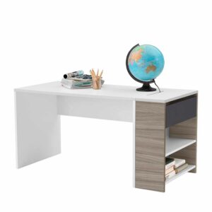 Spirinha Bürotisch in Weiß Anthrazit 145 cm