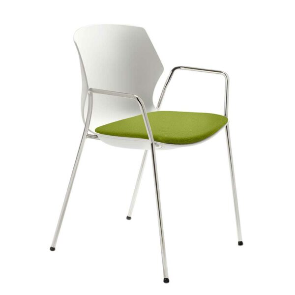 PerfectFurn Armlehnen Esstisch Stuhl in Weiß und Grün Made in Germany