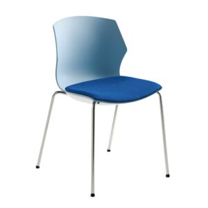 PerfectFurn Stuhl in Blaugrau Kunststoff Made in Germany