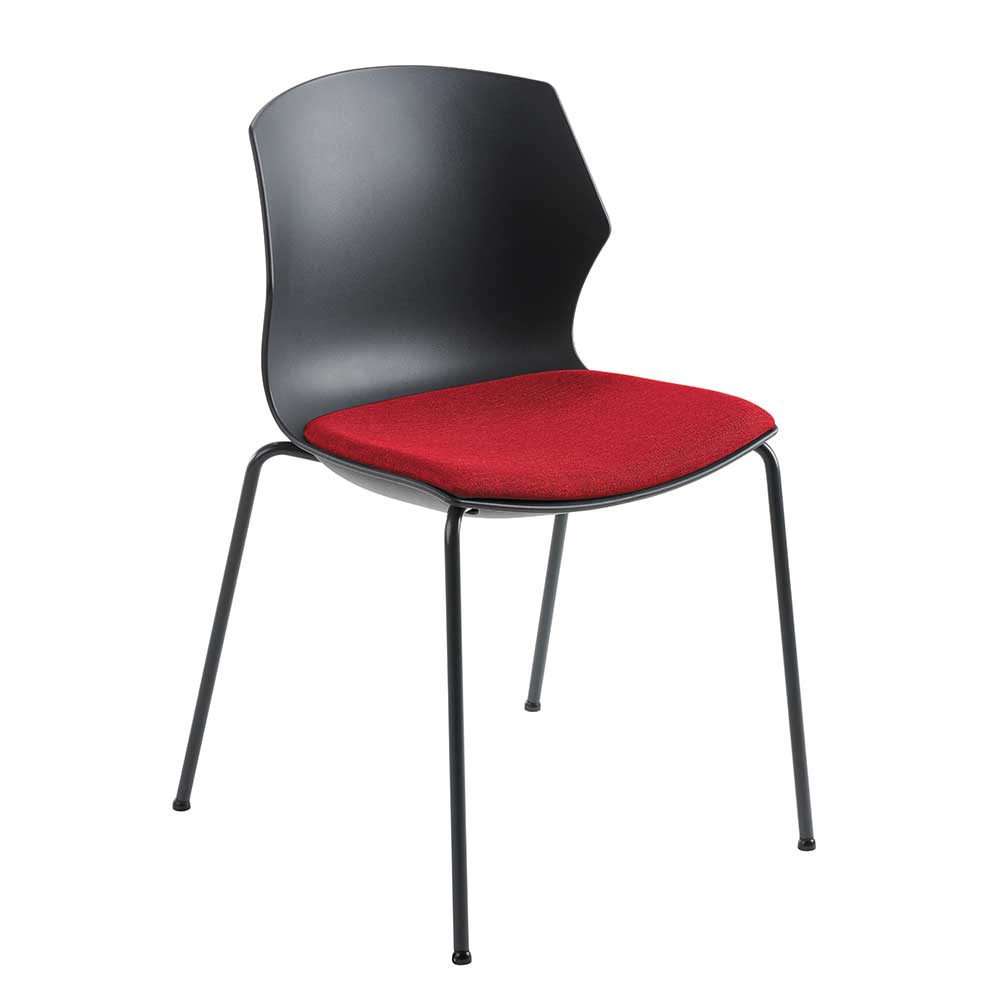 PerfectFurn Esstischstuhl in Rot Schwarz und Anthrazit 55 cm breit