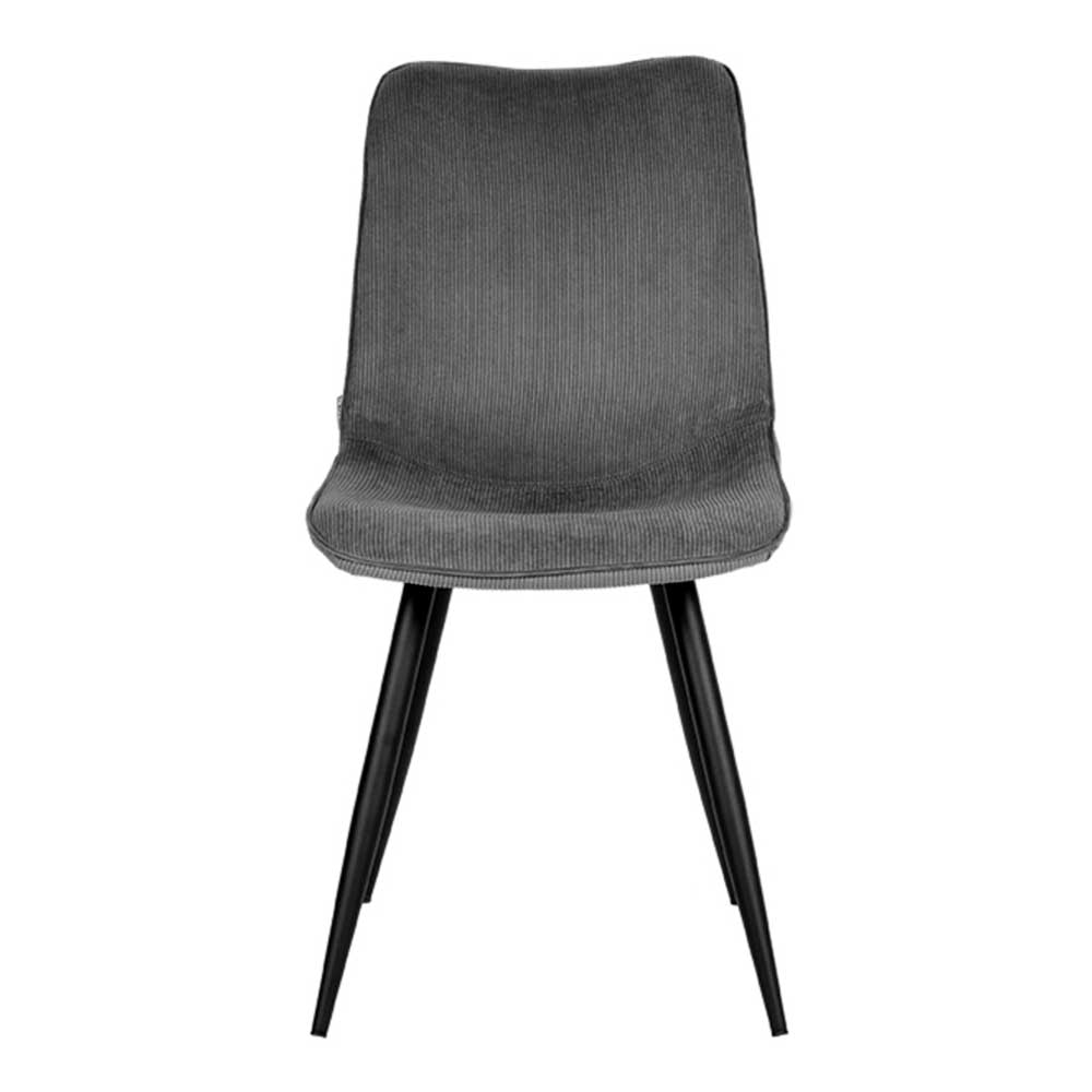 Möbel Exclusive Cord Stuhl in Dunkelgrau 50 cm Sitzhöhe (2er Set)