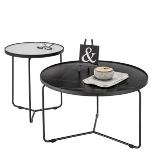 Möbel4Life Designercouchtisch Set mit Keramikplatte Bügelgestell (zweiteilig)