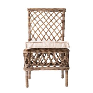 Life Meubles Rattan Esszimmerstuhl in dunkel Braun rustikalen Landhausstil (2er Set)