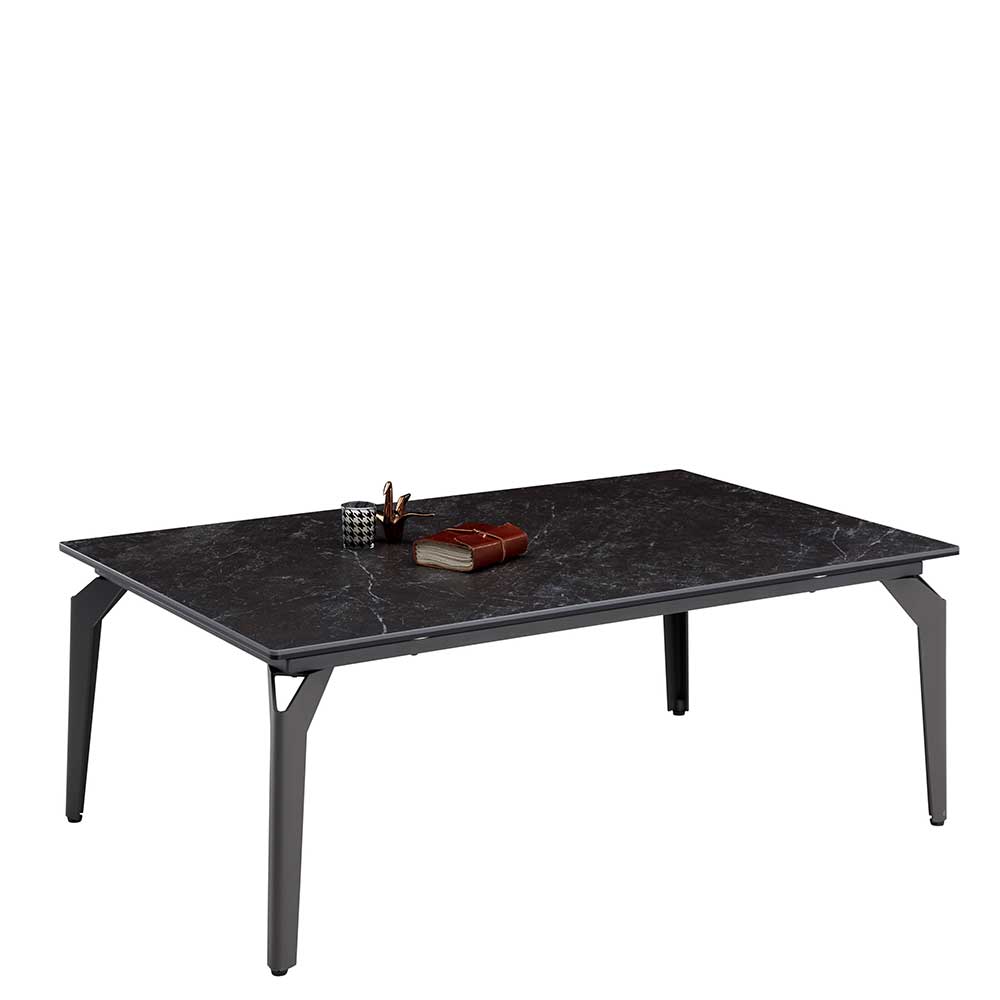 Möbel4Life Wohnzimmer Tisch mit Keramikplatte in Schwarz 110 cm breit
