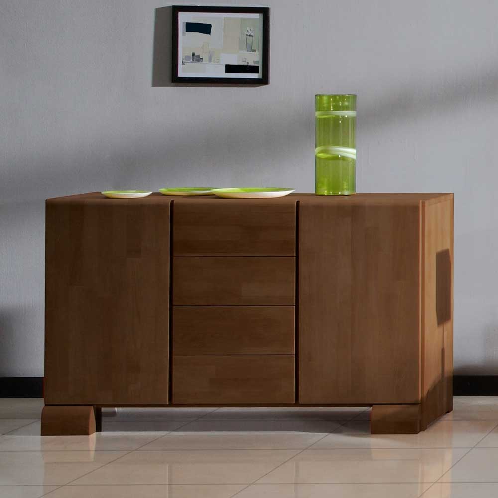 Basilicana Esszimmer Sideboard in Nussbaumfarben Buche Massivholz