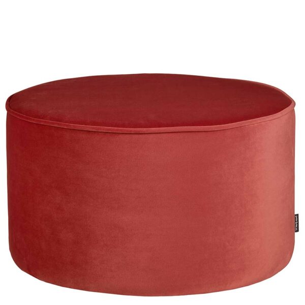 Basilicana Pouf in Rot Samt