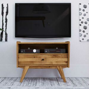 Basilicana TV Möbel aus Wildeiche Massivholz 80 cm breit