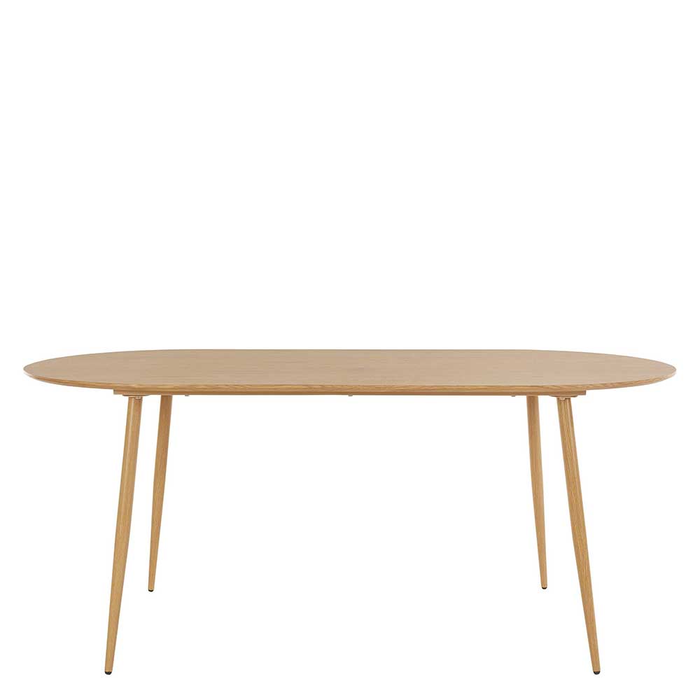 Möbel4Life Esszimmer Tisch Skandi Design in Eichefarben ovaler Tischplatte