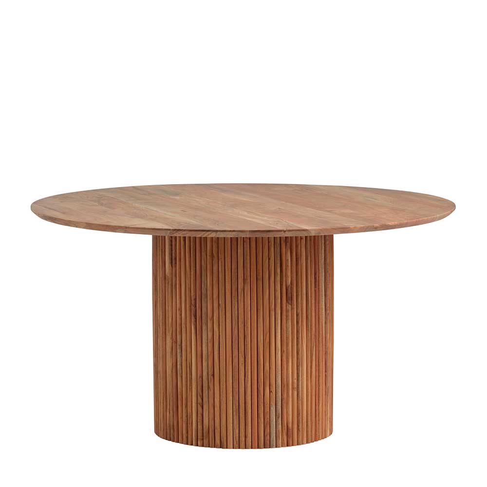 Möbel Exclusive Runder Esszimmertisch aus Akazie Massivholz Säulengestell