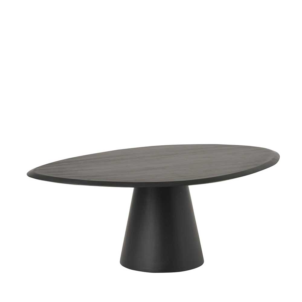 Möbel Exclusive Wohnzimmertisch Mangoholz schwarz mit ovaler Tischplatte 47 cm hoch