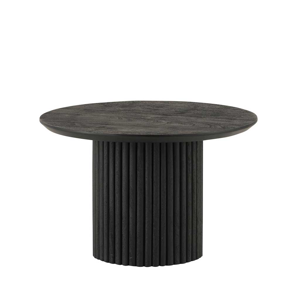 Möbel Exclusive Couchtisch schwarz massiv in modernem Design runder Tischplatte