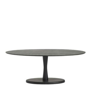 Möbel Exclusive Küchentisch Massivholz schwarz im Retrostil ovaler Tischplatte