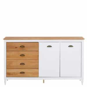 Möbel4Life Esszimmersideboard im Landhausstil Kieferfarben und Weiß