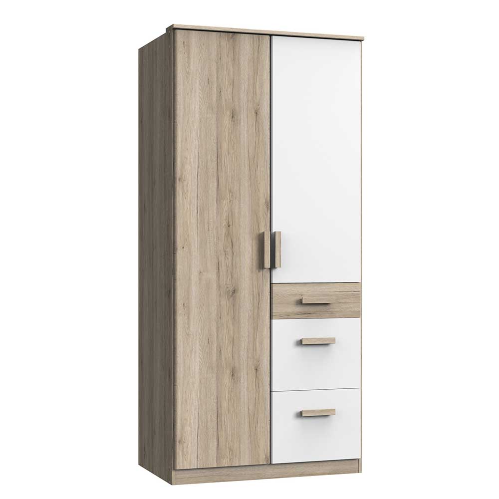 Star Möbel Kleiderschrank 2türig mit drei Schubladen modernem Design