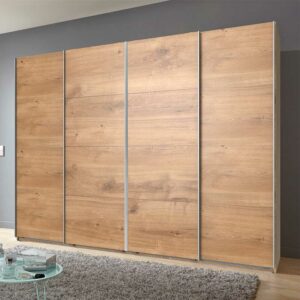 Star Möbel Kleiderschrank Schwebetüren modern in Plankeneiche Holzoptik 270x210x65 cm