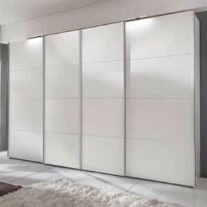 Star Möbel Kleiderschrank Schwebetüren weiss 313 cm breit 65 cm tief