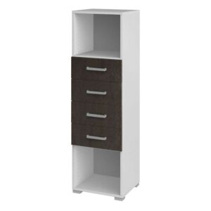 Spirinha Schubkastenschrank in Braun Weiß 40 cm