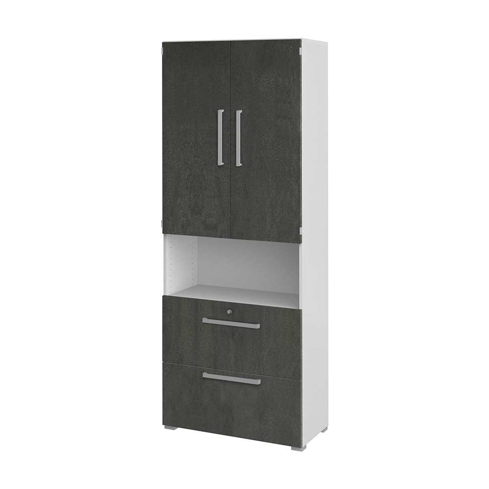 Spirinha Aktenschrank in Grau Weiß 80 cm