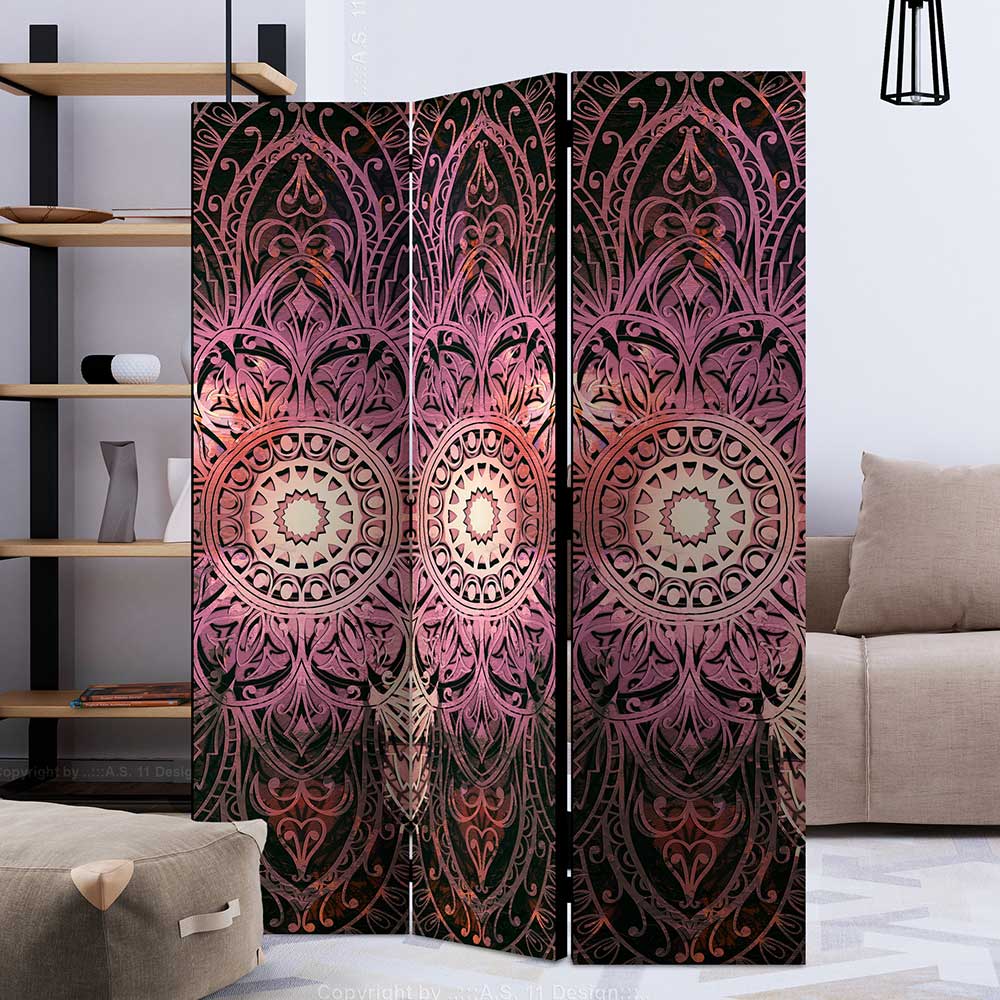 4Home Mandala Paravent mit Leinwand Füllung beidseitig bedruckt lichtecht