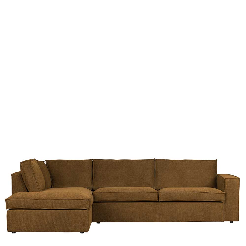 Basilicana Wohnzimmer Couch L Form Rückenkissen lose Bronzefarben Stoff