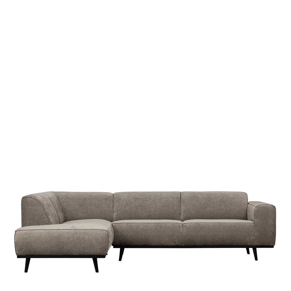 Basilicana Wohnzimmer Sofa in L Form Graubraun und Schwarz