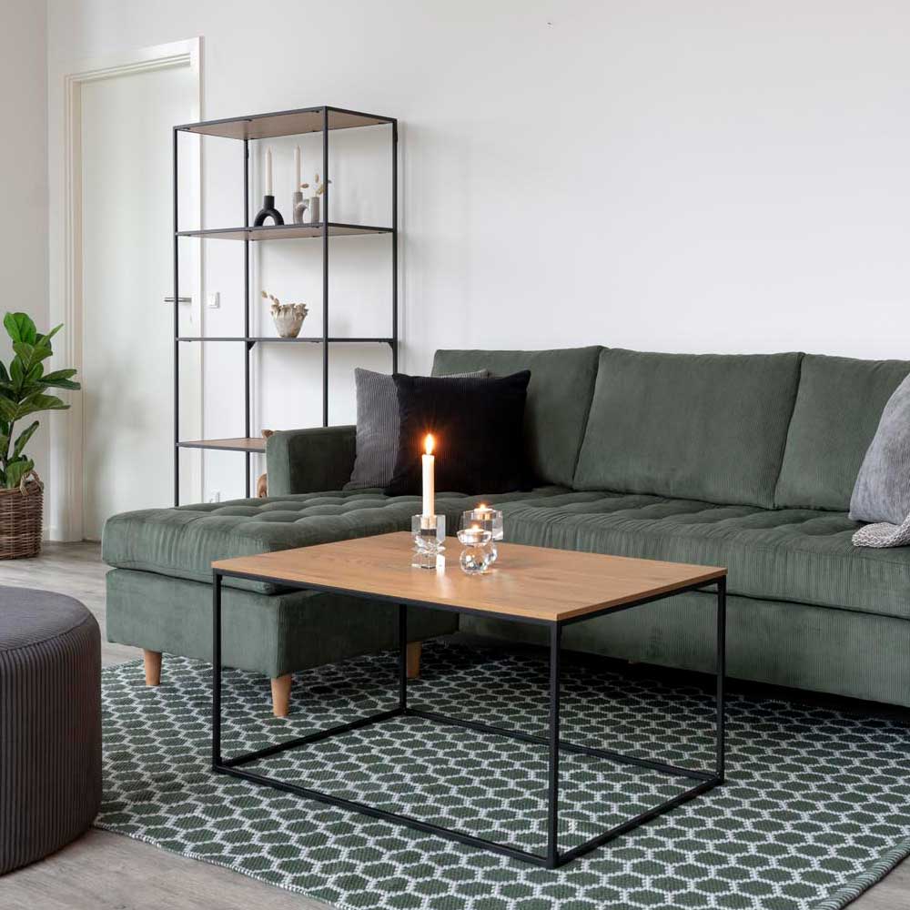 4Home Sofa Tisch in Schwarz und Eichefarben rechteckig