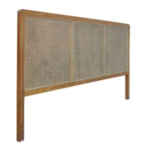 Möbel Exclusive Bett Kopfteil aus Teak Massivholz und Rattan 200 cm breit