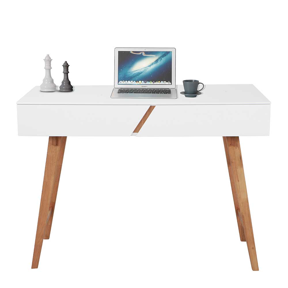 iMöbel Skandi Schreibtisch in Weiß und Naturfarben 120 cm breit