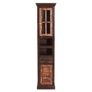 Möbel Exclusive Kolonialstil Bad Hochschrank aus Teak Recyclingholz handgearbeitet