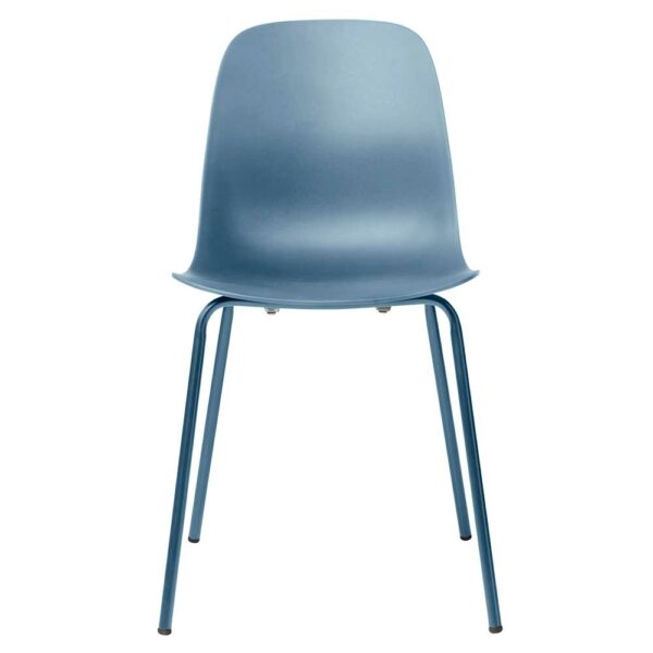 TopDesign Kunststoff Stühle in Blaugrau Metallgestell (4er Set)